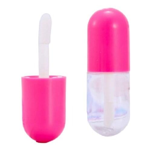 3ml Round Lip Gloss Wand Tube Clear Small Lipgloss Packaging Bottle Colorful Lid Empty Plastic Refillable Container 50/100pieces