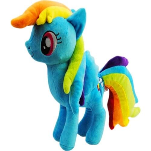 30cm High Good Quality Rainbow Colors Yellow Orange Horse Unicorn Stuffed PP Cotton Soft Plush Doll Toy