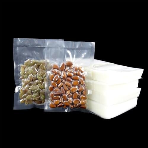 50Pcs/Lot Open Top Heat Sealing 16*24cm Sugar Beans Dried Food Storage Pack Bags Clear Poly Vacuum Pouch Plastic Packaging Bag