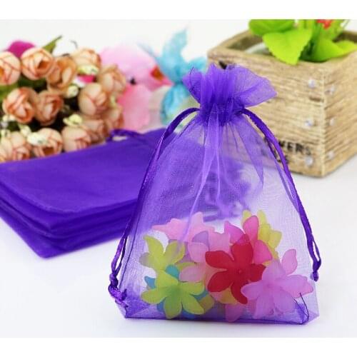 500 PCS Deep Purple Jewelry Packaging Transparent Gauze Bag 13 x18cm Korah Wedding Gift Bags Shopping Bags
