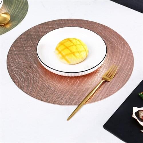 6/4pcs European-style Round Hot Stamping Hollow PVC Placemat Heat-resistant Non-slip Household Table Decoration Table Mat
