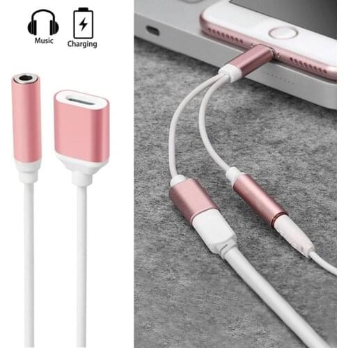 Lighting to 3 5 mm Jack Headphone Charger Adapter For iPhone 12 Mini 11 Pro Max SE XS XR X 8 + Audio Charging Splitter Connector