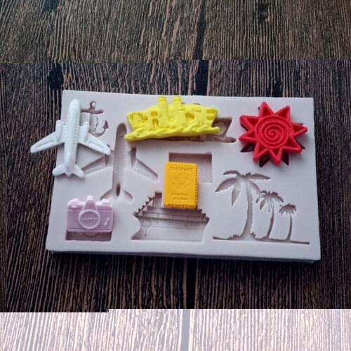 Aeroplane Palm Tree Silicone Mold Fondant Mould Cake Decorating Tools Chocolate Gumpaste Molds, Sugarcraft, Kitchen Gadgets