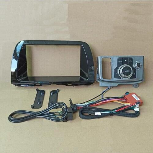 Car Fascias Navigation Fascia Dash Frame Kit With B Button For 9" Universal Android Multimedia Player For Mazda CX-5 2015