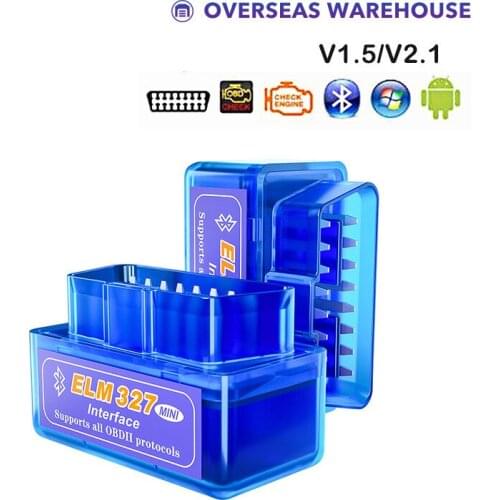 Bluetooth-compatible V1.5/V2.1 Mini Elm327 Obd2 Scanner OBD Car Diagnostic Tool Code Reader For Android Windows Symbian English