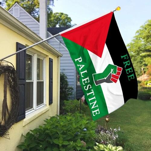 Premium Free Palestine Palestinian Fist Flag 3x5 FT Polyester Banner with Brass Grommets Indoor Outdoor Decoration