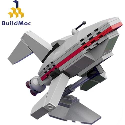 Buildmoc Star Movie Cartoon Futuramaed U.S.S. Planet Express Iconic Spaceship Aloa Mars Model Building Blocks Toys For children