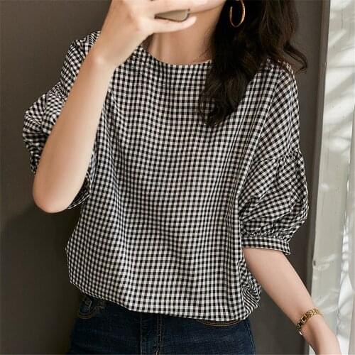 Блузки в клетку Clocolor China At AliExpress