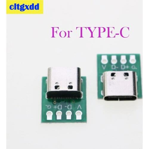 Cltgxdd 1PCS double-sided positive and negative plug TYPE-C female test board USB 3.1 with PCB board female socket