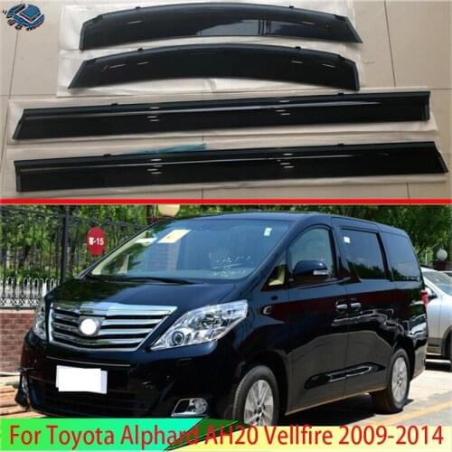 For Toyota Alphard Vellfire 2011 2012 2013 Plastic Exterior Visor Vent Shades Window Sun Rain Guard Deflector 4pcs
