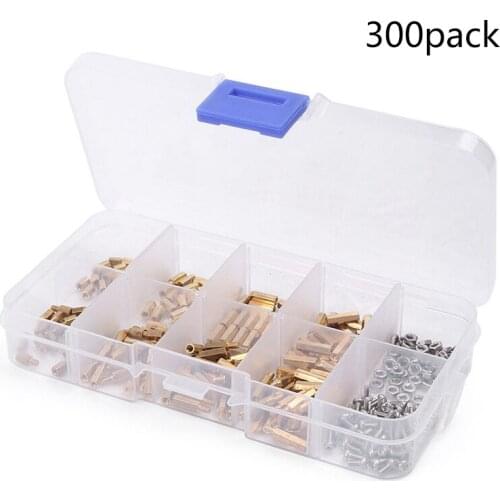 Brand new 300pcs M2 Brass Hex Column Standoff Support Spacer Screw Nut Assortment Kit