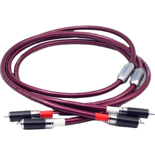 HiFi Audio Pure Silver RCA Cable 4N Sterling Silver Conductor Shielding Carbon Fibre RCA Plug