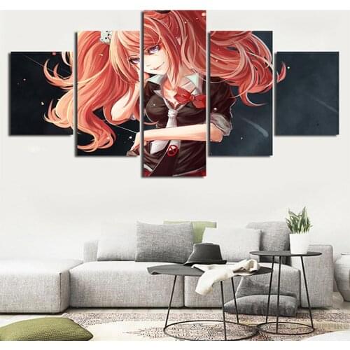 Home Decoration Pictures 5 Pieces Anime Girl Hd Prints Posters Wall Artwork Modular Canvas Paintings For Living Room Framework