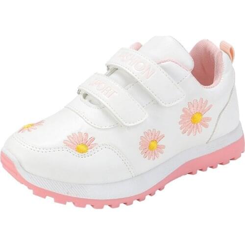 Childrens Sneakers Girls Sweet Breathable Sport Shoes Childrens Daisy Princess Shoes Girls Casual Sneakers Soft Sole Shoes