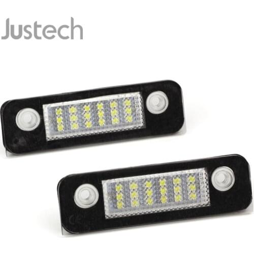 Justech 2Pcs 18 Bright LED Number License Plate Light Lamp Bulbs For Ford Mondeo MK2 Fiesta MK5 V Fusion 12V White Lights