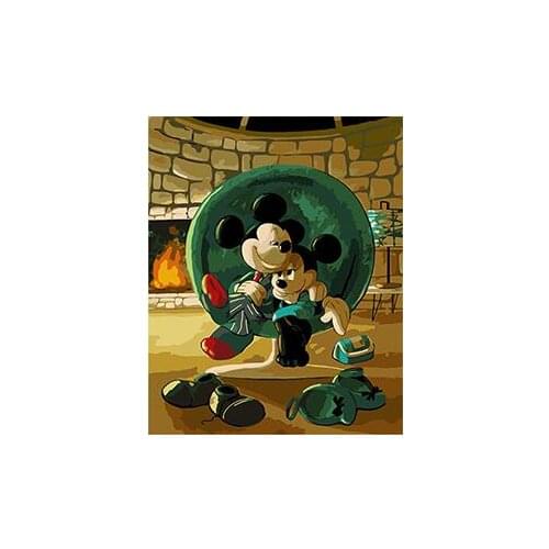 MaHuaf-W514 child gift painting DIY oil painting by numbers coloring on canvas 40x50cm Framed