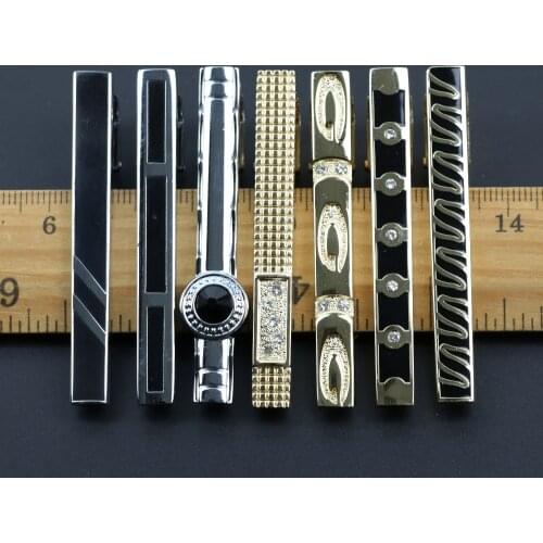 Fashion Clasp Wedding Gift Style Tie Clamp Pin Necktie Simple Clip Golden Jewel Men Metal Tie Clips