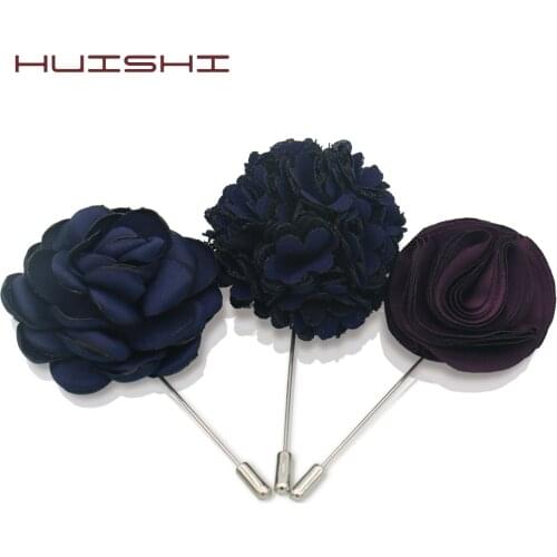 HUISHI Men Brooch Lapel Pin Flower Hydrangea Handmade Boutonniere Stick Brooch Pin For Women Man Cool Beautiful Accessories