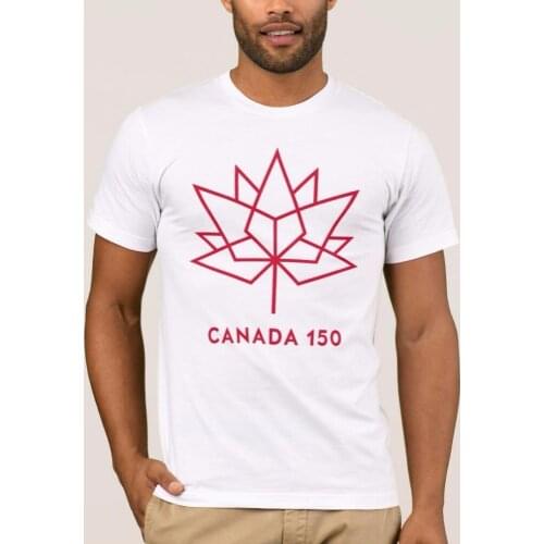 2017 New CANADA 150 Mens Design T Shirt White Casual T-Shirt Canada Flag Maple Pattern Letter Printed Tops