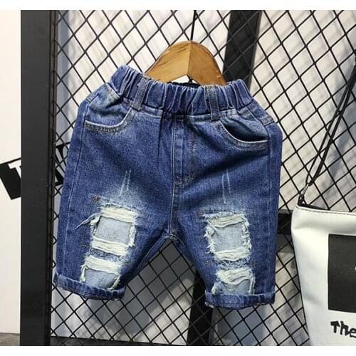 New Boys Shorts Casual Fashion Solid color Cotton denim fabric Children shorts Clothing for 2-7 Years