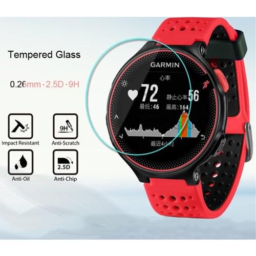 Tempered Glass Film For Garmin Forerunner 220 225 230 235 620 630 Watch Screen Protector Cover Protective Film Clear Guard 2.5D