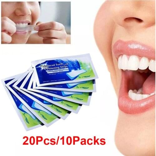 Teeth Whitening Strips Gel White Tooth Dental Kit Oral Hygiene Care Strip for False Teeth Veneers Dentist Sets 20pcs/10packs
