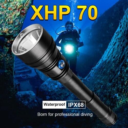 Professional Diving Flashlight Waterproof IPX68 300M Dive Torch L2 Scuba Flash Light XHP70 Super Bright Hunt Underwater Lanterns