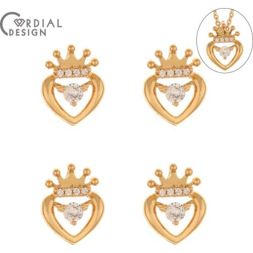 Cordial Design 50Pcs 10*13MM CZ Pendant For Necklaces/Jewelry Findings & Components/Hand Made/DIY Charms/Jewelry Accessories