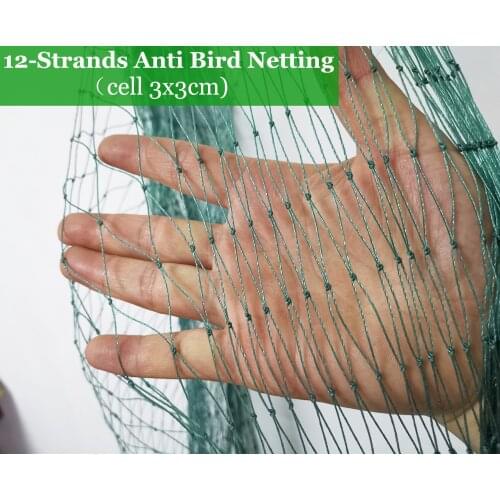 12-Strands Anti Bird Netting Deer fence Garden netting and Crops Protective Fencing Mesh Anti Bird Deer Cat Dog Chicken Net