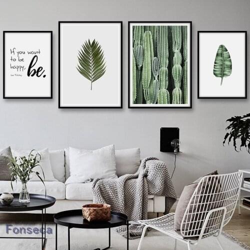 Nordic Cactus Plant Posters And Prints Tropical Leaves Canvas Painting For Living Room Scandinavian Style Wall Art Pictures