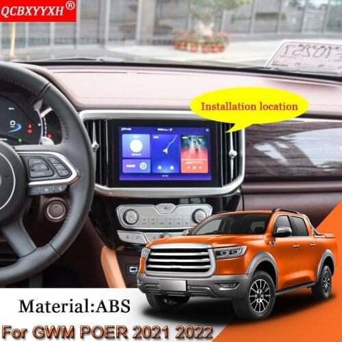 Car Styling ABS Internal Stickers Auto GPS Navigation Decoration Frame Sequins Car Accessories For Great Wall GWM POER 2021 2022
