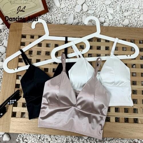 Camis For Women Camisole Woman With Chest Pad Knitted Spaghetti Strap Vest Female Tank Top French Chic Autumn Womens Clothes