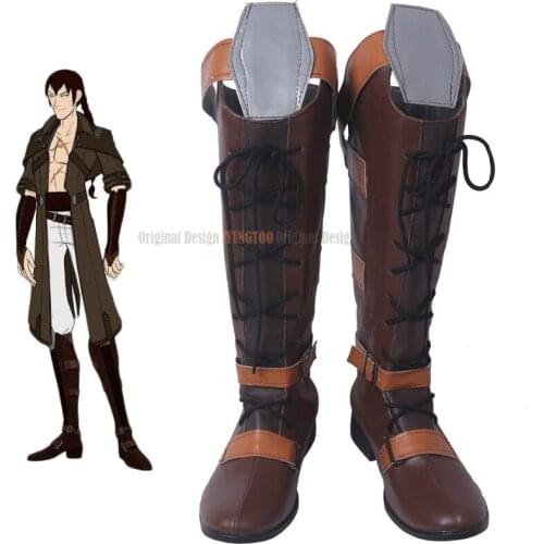 Tyrian Callows Shoes Cosplay R-W-B-Y Tyrian Callows Cosplay Boots Brown Shoes Custom Made Unisex Shoes Any Size