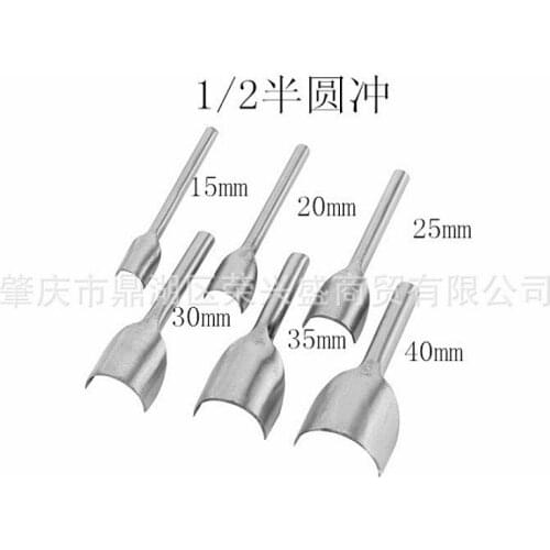 Carbon steel DIY 1 / 2 round punch manual fillet cutting Leather tools Semicircle punch Purse trimmer 5mm-50mm