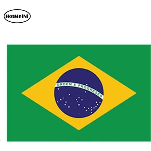 HotMeiNi 13cm x 7.5cm Car Styling Brazil Flag Vinyl Decal Sticker Self Adhesive Country Brazilian Bra Waterproof Car Sticker