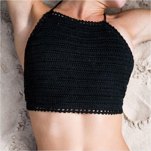Handmade Crochet Bikini Top Swimwear Crop Top Lace Swimsuit