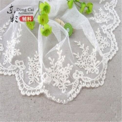 15yards*9.5cm High Quality White Lace Ribbon Embroidery Lace DIY Apparel Sewing & Fabric Handmade Dressing Fashion Accessories
