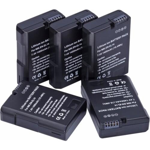 5Pcs Probty EN-EL14 EN-EL14a EL14 Battery for NIKON DSLR D5300 D5200 D5100 D3300 D3200 D3100 P7800 P7700 P7100 P7000 Df Camera
