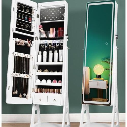 Full-length mirror full-length mirror modern minimalist floor mirror home bedroom storage cabinet with light