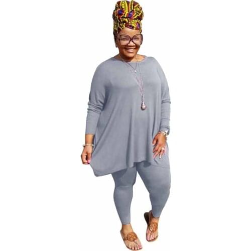 Plus Size Clothing Tracksuit Women Autumn Oversized Long Sleeve Loose T Shirt Top and Pants Set Loungewear Women 2 Piece Set 5XL