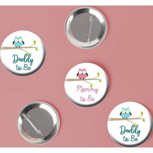 Daddy Mommy to Be Badge Gender Reveal New Father mother Mom Button Pins Baby Shower Party Welcome baby Celebration favor gift