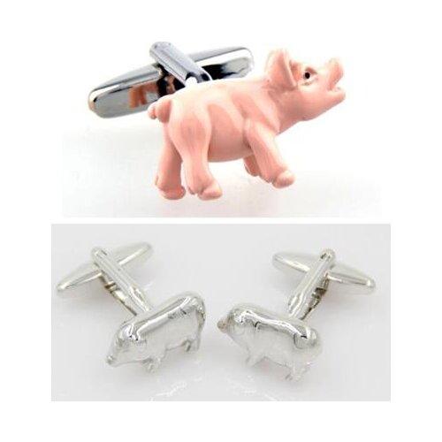 10pairs/lot Animal Little Pig Cufflinks Silver Piggy Cuff Links Cartoon Design Cuff Button Mens Jewelry Gift Wholesale