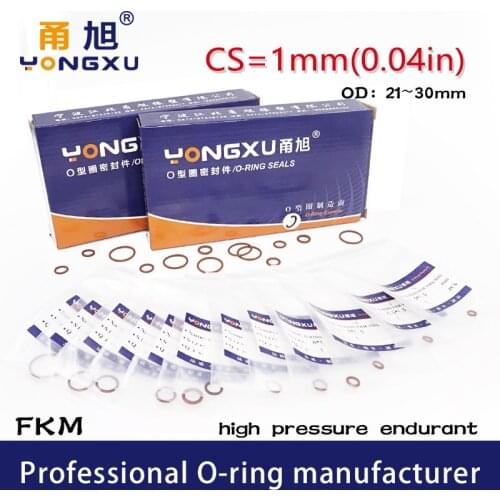 10PCS/lot Brown FKM Fluorine Rubber O-rings Seals CS1mm OD21/22/23/24/25/26/27/28/29/30*1mm O Ring Sealing Gasket Washer