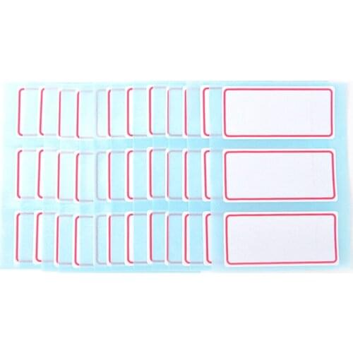 12sheets/pack Self Adhesive Label Blank Note Label Bar Sticky White Writable Name Stickers
