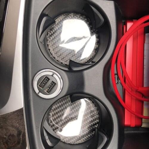 Car Carbon fiber Water Cup Bottle Holder Anti-slip Pad Mat Silica Gel For Interior Decoration Car Styling Accessories