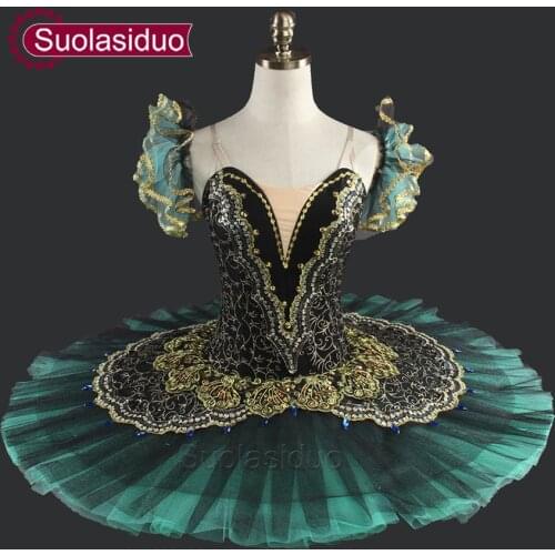 Adult Green Ballet Tutu Performance Professional Classical Ballet Tutus Girls Pancake Tutu SD0014