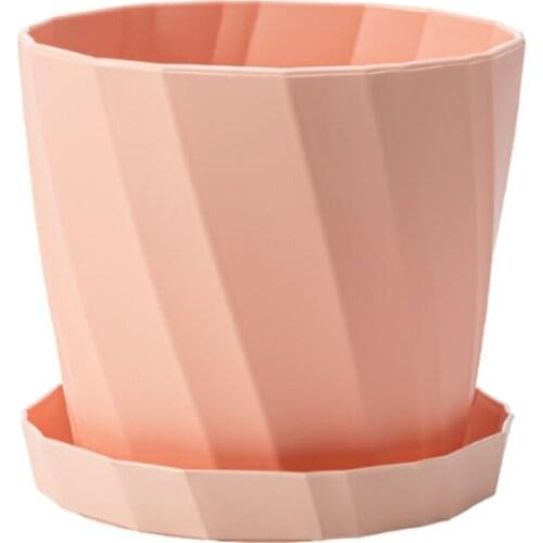 Plant Flower Pot With Hole Tray Container Round Flowerpot Garden Tools Plants Flower Pot Flower Vases Home Decorative Ornaments