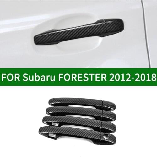 For Subaru FORESTER 2013-2018 Fourth generation Glossy Carbon fiber pattern side Door Handle Covers Trims 2014 2015 2016 2017