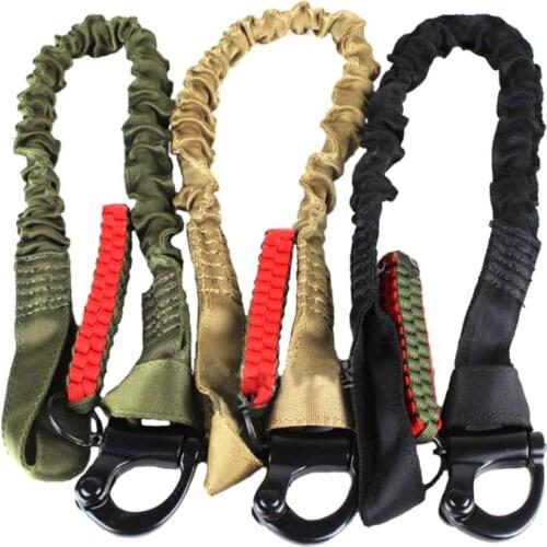 Elastic Lanyard Buckle Military Tactical Pistol Sling Hook Adjustable Bungee Rifle Sling Strap