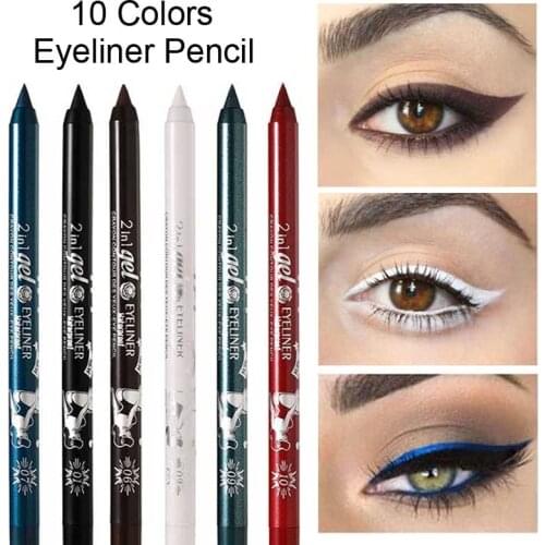 10-color Gel Eyeliner Pen Pencil Natural Long-Lasting Soft Texture Waterproof Sweat-proof No Smudging Eyes Liner TSLM1